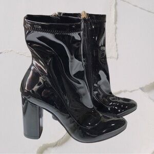 Sam Edelman Glossy Black Ankle Boots